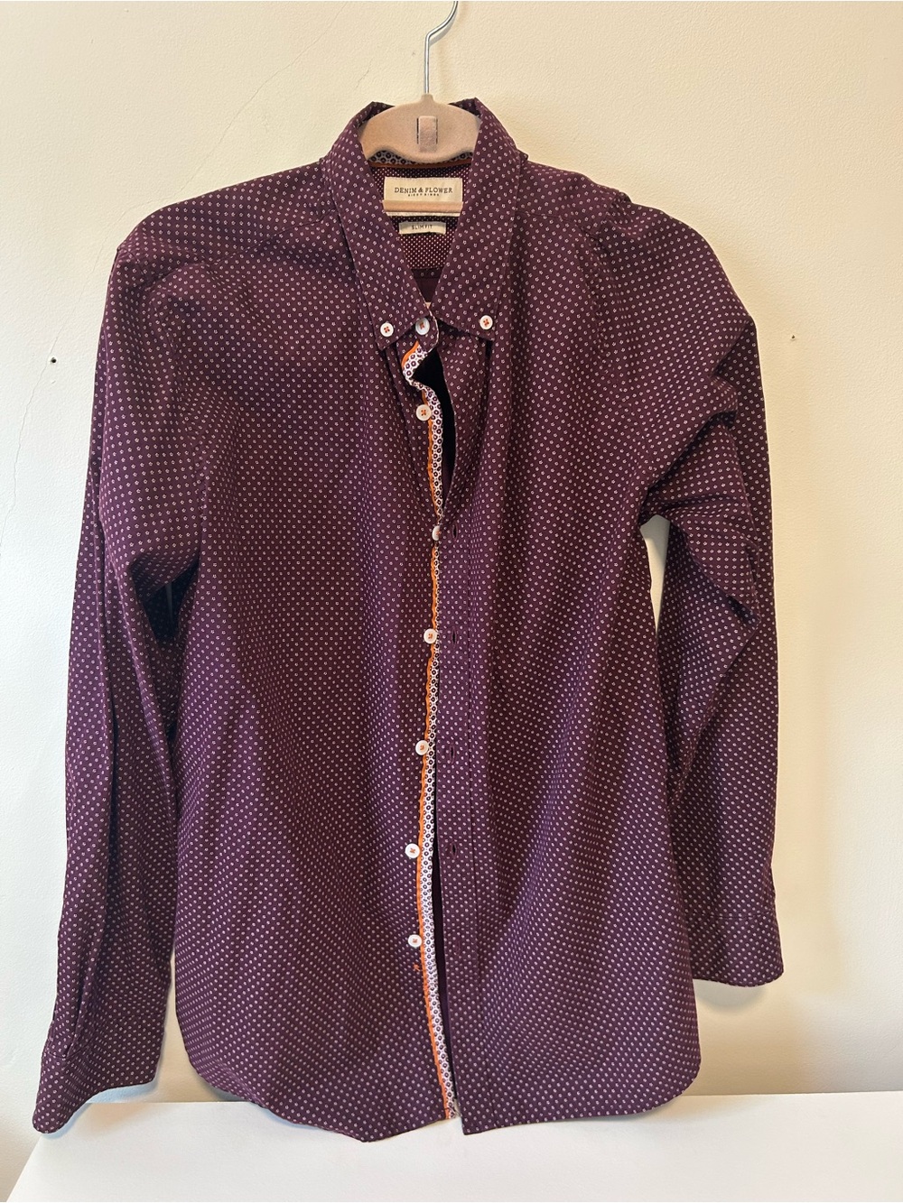 Denim & Flower Men's Long-Sleeve Plum Dot Button-Down Shirt